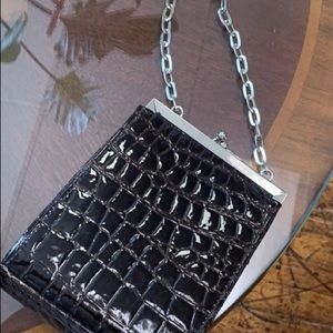 Linea Pelle - Dark Brown Patent Leather - handbag